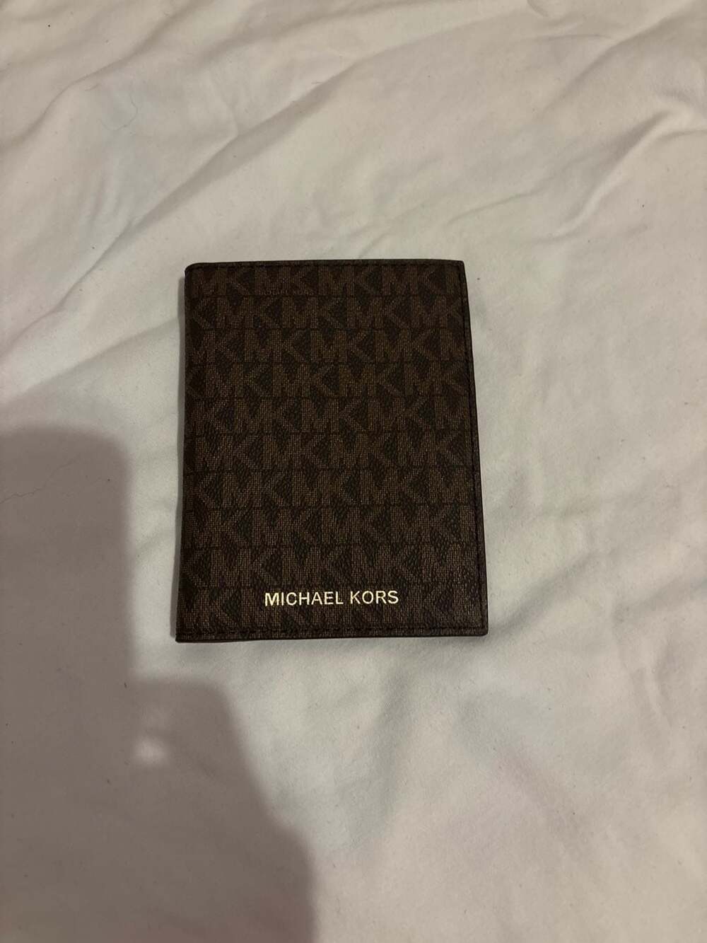Michael Kors Signature Logo Passport Case Wallet Brown